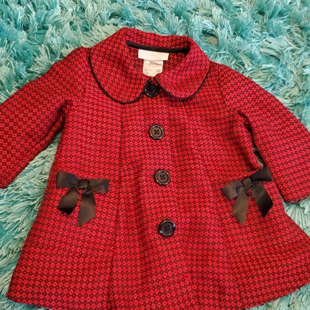 baby girl sz 12 mos. Bonnie baby red/black coat